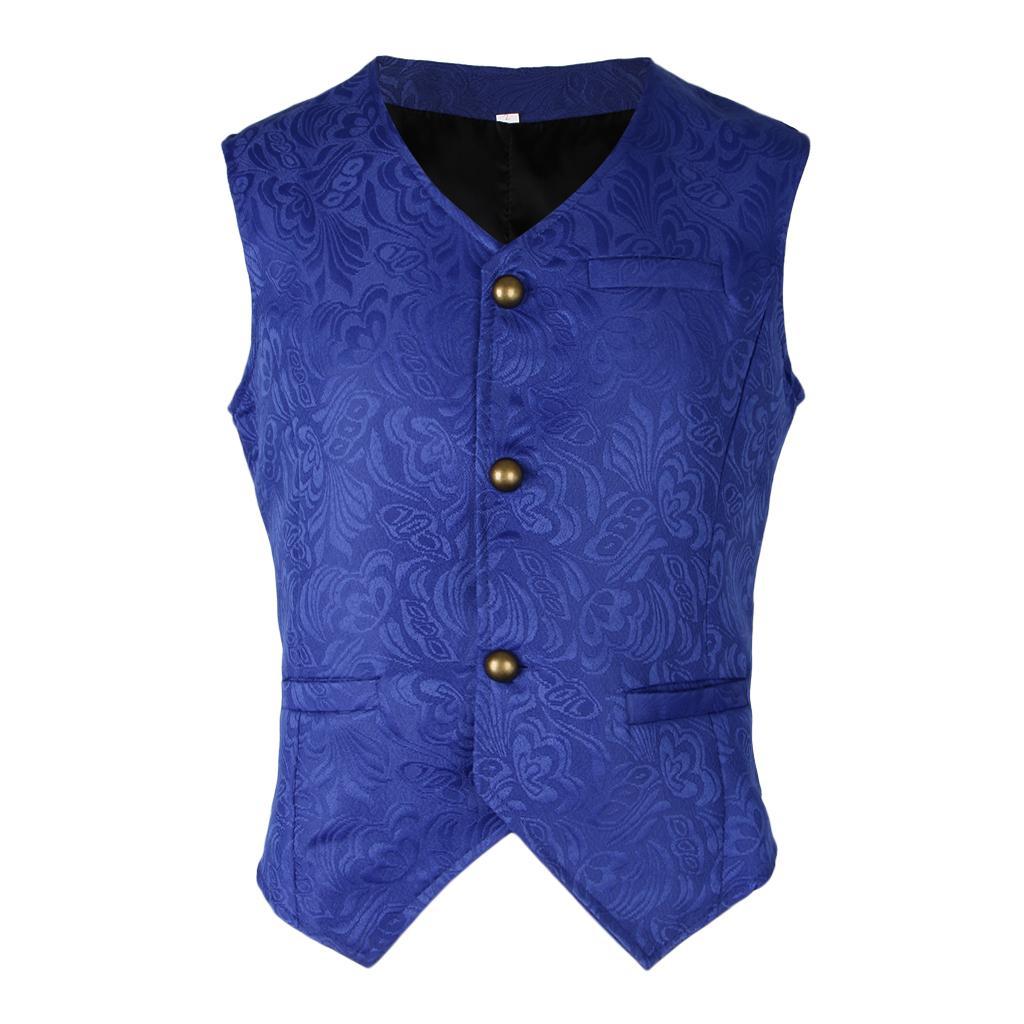 Men's Medieval Jacquard Waistcoat Steampunk Slim Fit Dress Vest