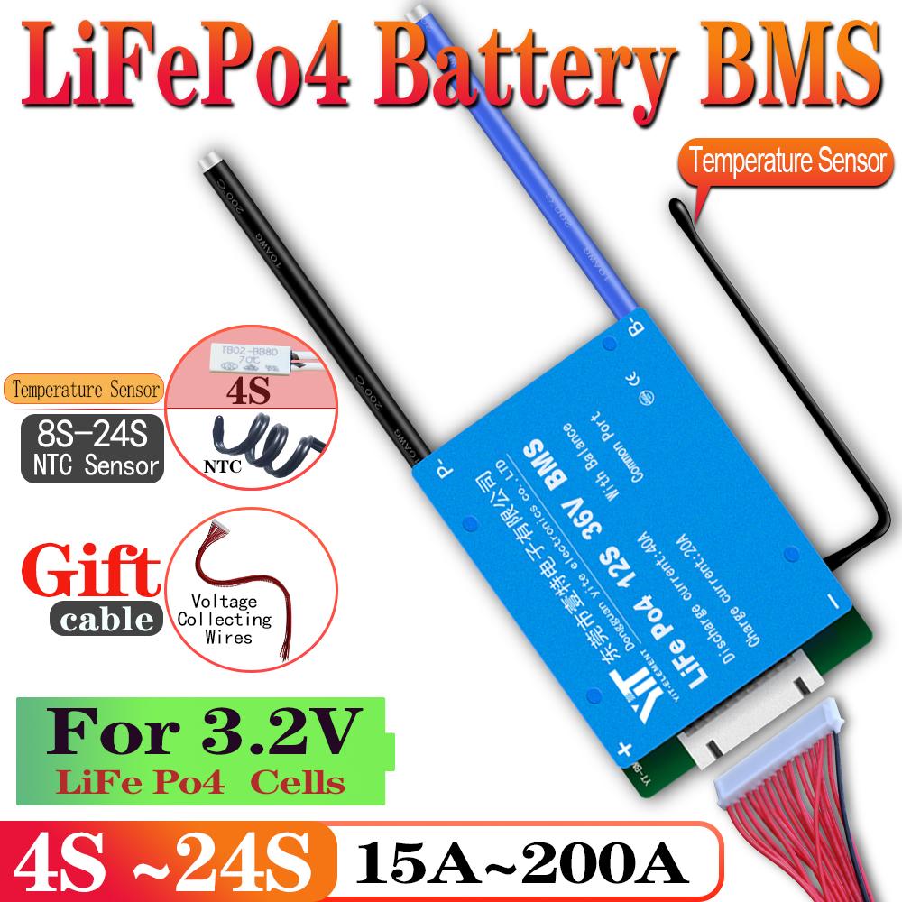 Bảng mạch cân bằng pin lithium LiFePo4 BMS 3.2V Cell 4S 12V 8S 24V 12S 36V 15S 16S 48V 19S 20S 60V 23S 24S 72V 20A 60A 100A 150A Hiện tại: LiFePo4 4S 12V