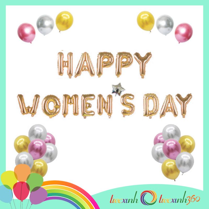 Bộ bong bóng trang trí Happy Women's Day