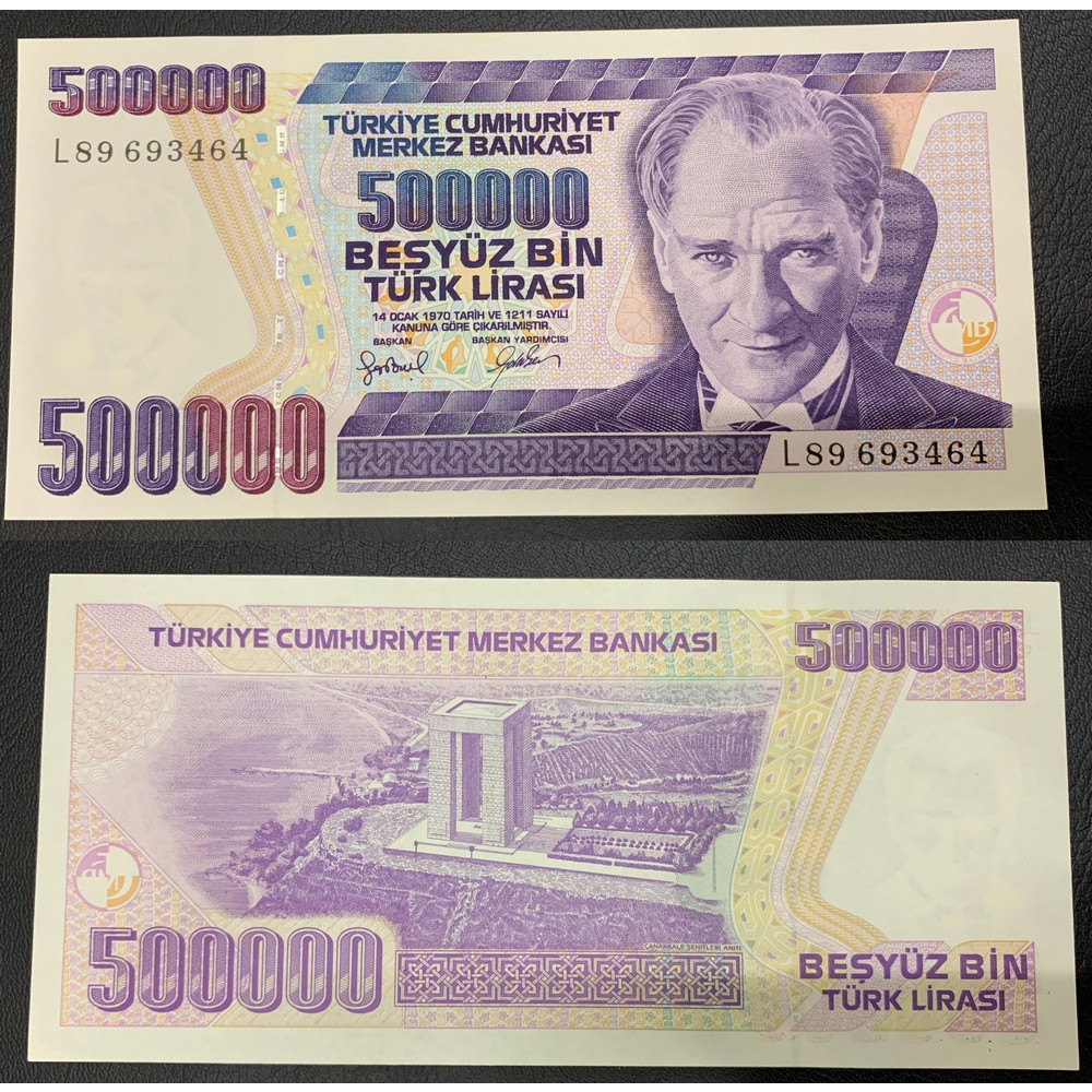 Tiền 500.00 Lirasi Thổ Nhĩ Kỳ Turkey thời kỳ lạm phát , tiền châu Á , Mới 100% UNC