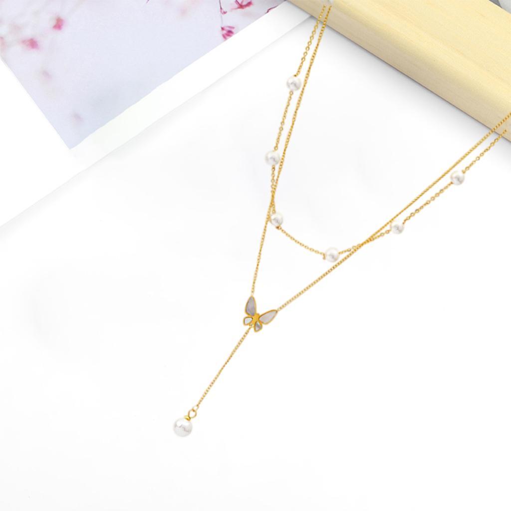 2021 2-layer Butterfly Chain Pendant Necklace Choker Women Jewelry Gifts