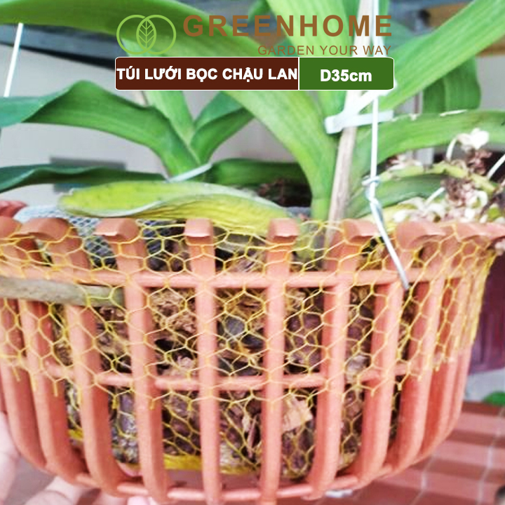 Bộ 5 Lưới Lót Chậu Lan Greenhome, D35cm, Lót Đáy Chậu, Ngăn Rơi Vãi Giá Thể, Phân Bón, Độ Bền Cao, Dễ Sử Dụng