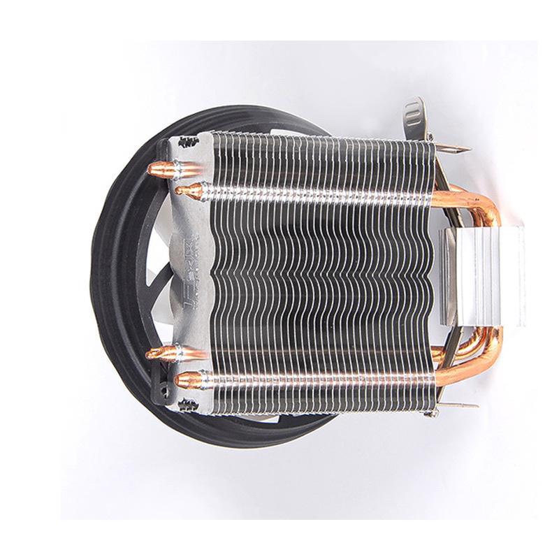 Khuyến mại tản nhiệt CPU máy tính đôi ống đồng im lặng quạt thủy lực 12 đèn LED quạt máy tính để bàn