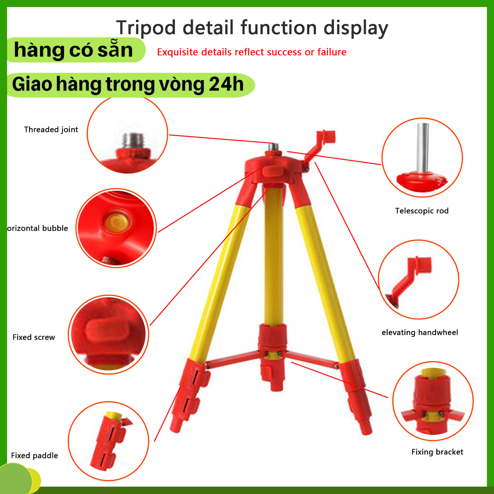 Chân máy đo mức bằng hợp kim nhôm có thể điều chỉnh độ cao phổ quát 1,6m cho Laser dòng