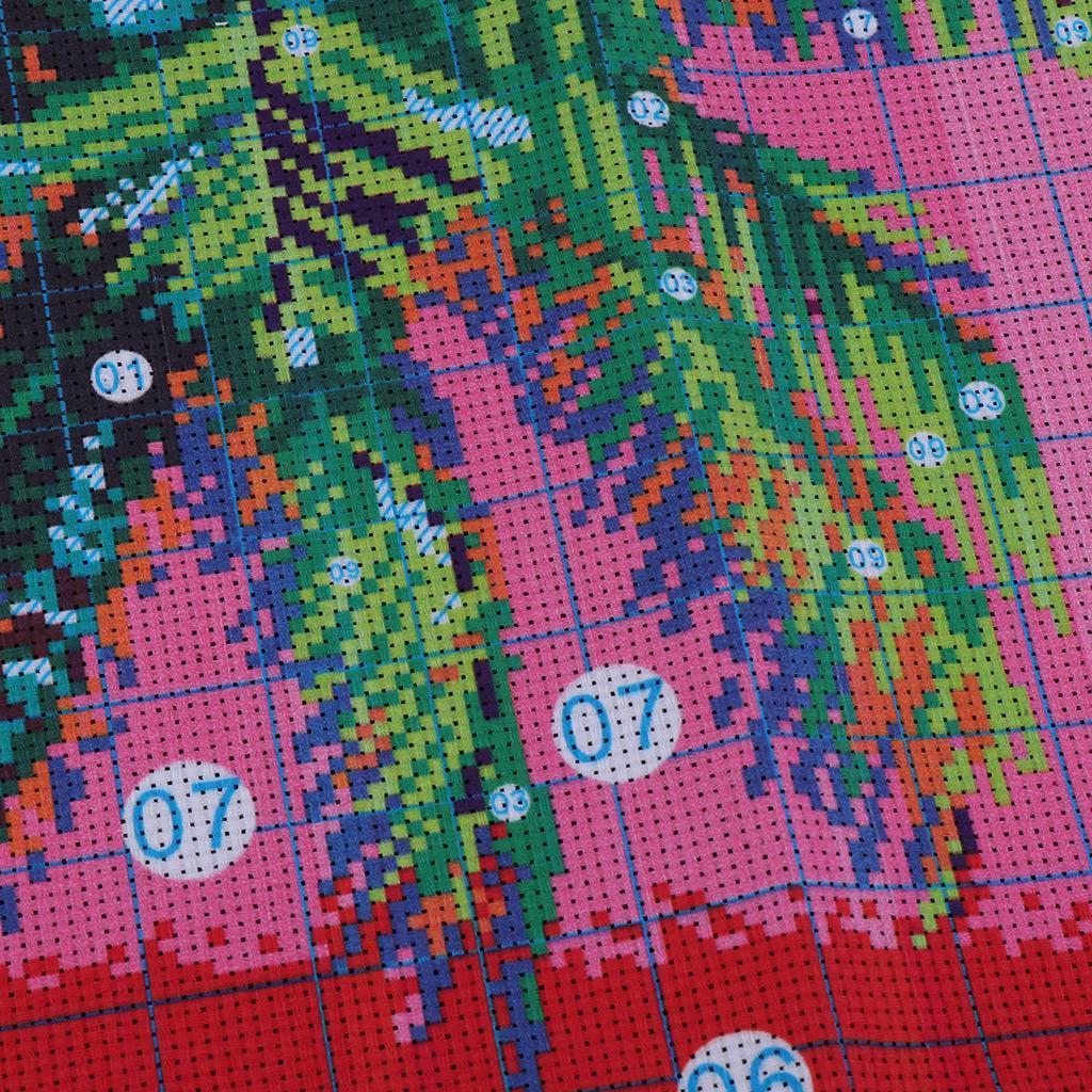1 Set Counted Cross Stitch Kit Embroidery Fabric -Seaside Scenery Pattern