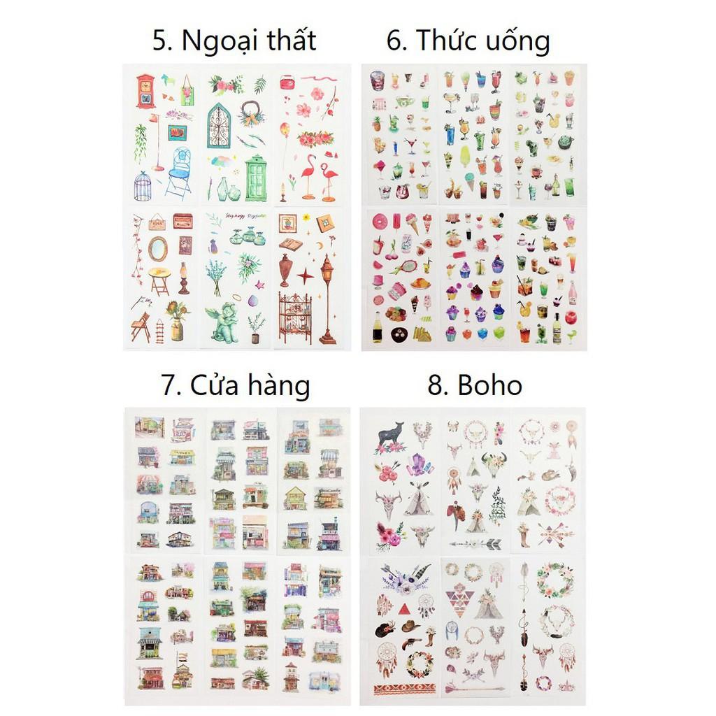 Set 48 - 120 Miếng Nhãn Dán Sticker Trang Trí Planner Stg070 (Giao ngẫu nhiên)