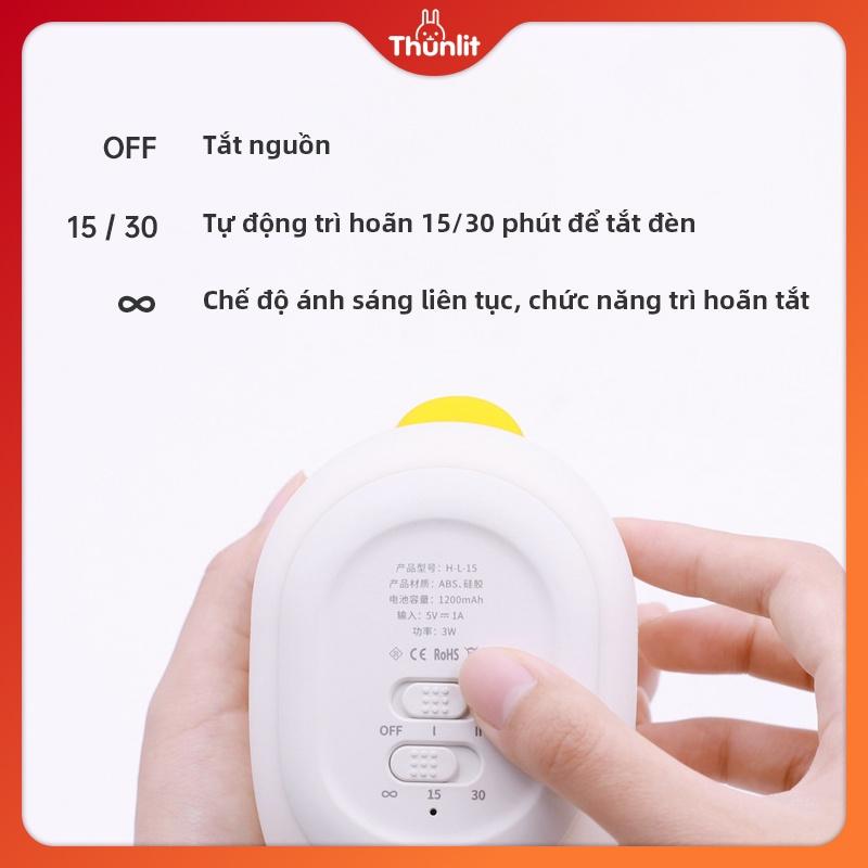 Đèn Ngủ Hình Chú Vịt Đáng Yêu Sạc Usb 1200mah 2 Chế Độ Sáng Tiện Dụng
