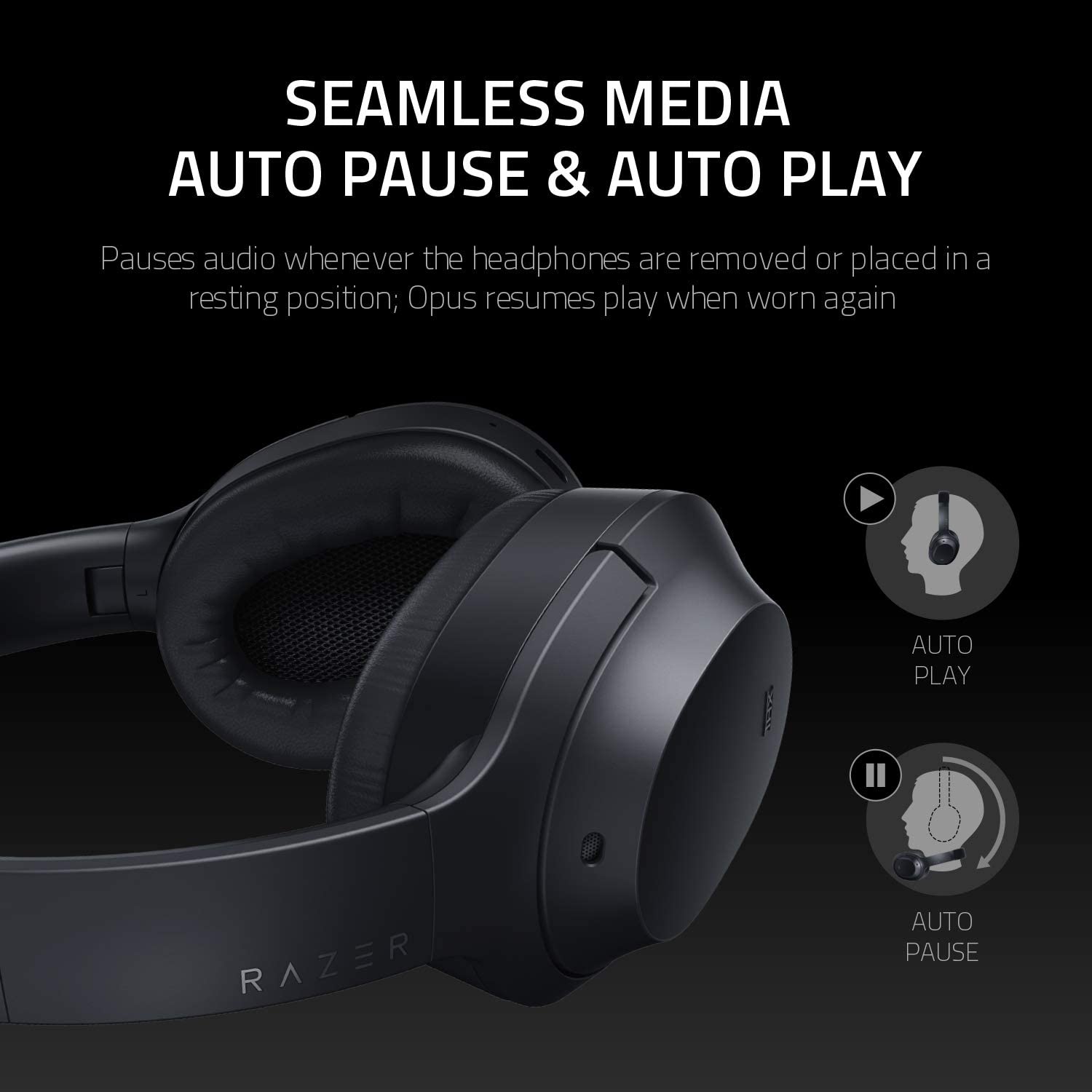 Tai nghe bluetooth chụp tai chống ồn Razer Opus Wireless ANC Headset - Hàng chính hãng