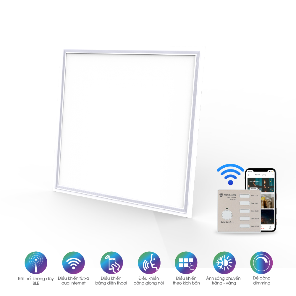 Đèn LED panel điều khiển từ xa bằng Bluetooth/Wi-Fi Rạng Đông model P07.BLE 600x600/40W