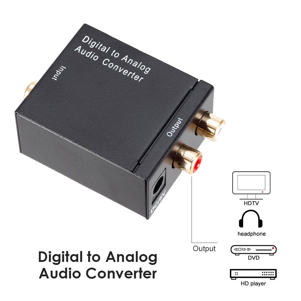 Âm Thanh Kỹ Thuật Số Sang Analog Toslink Đồng Trục Sang RCA R/L Bộ Giải Mã Adapter Âm Thanh Nhẹ Micro Phối