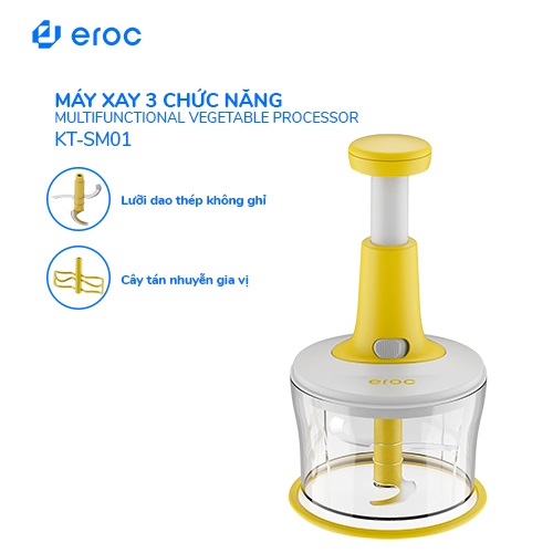 Máy Xay Thịt, Máy Xay Tỏi Ớt, Trộn Bột Làm Bánh Eroc V-KT-SM01 - Hàng Chính Hãng