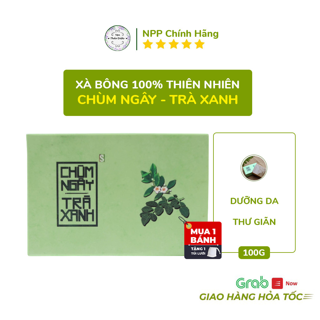 Xà Phòng Sinh Dược- Xà Bông Chùm ngây Trà xanh - Ngừa mụn VNL