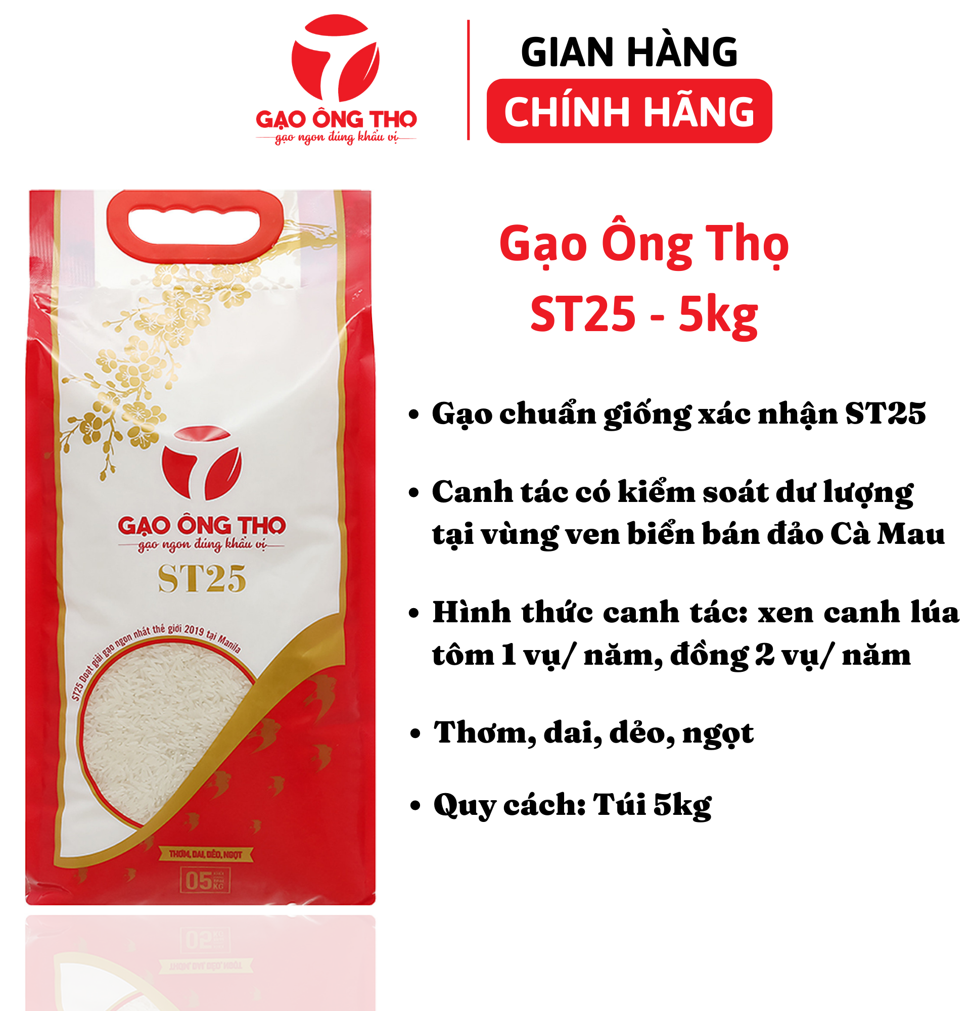 Gạo Ông Thọ-ST25 túi 5kg