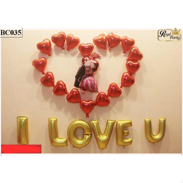 Bộ bóng chữ I love you trang trí phòng tân hôn