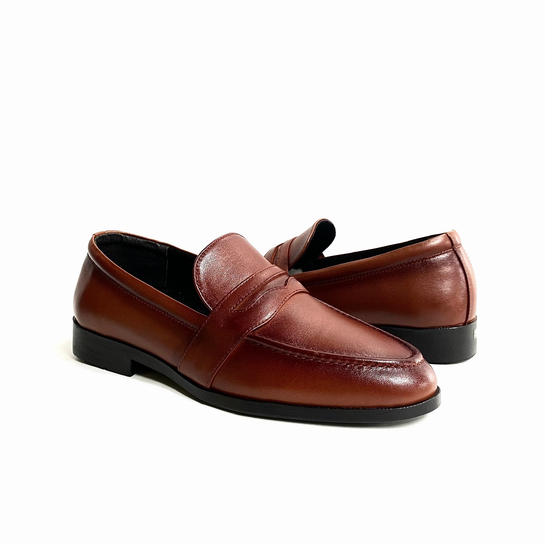 Giày lười nam da bò thật Loafer/Moca TEFOSS HT511 trơn đen và nâu sang trọng size 38-44