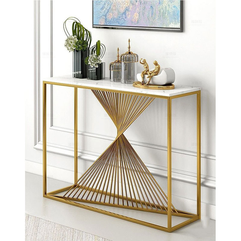 Bàn console mặt đá khung màu vàng đồng CSTCT001120x30x85 cm nhiều màu lựa chọn