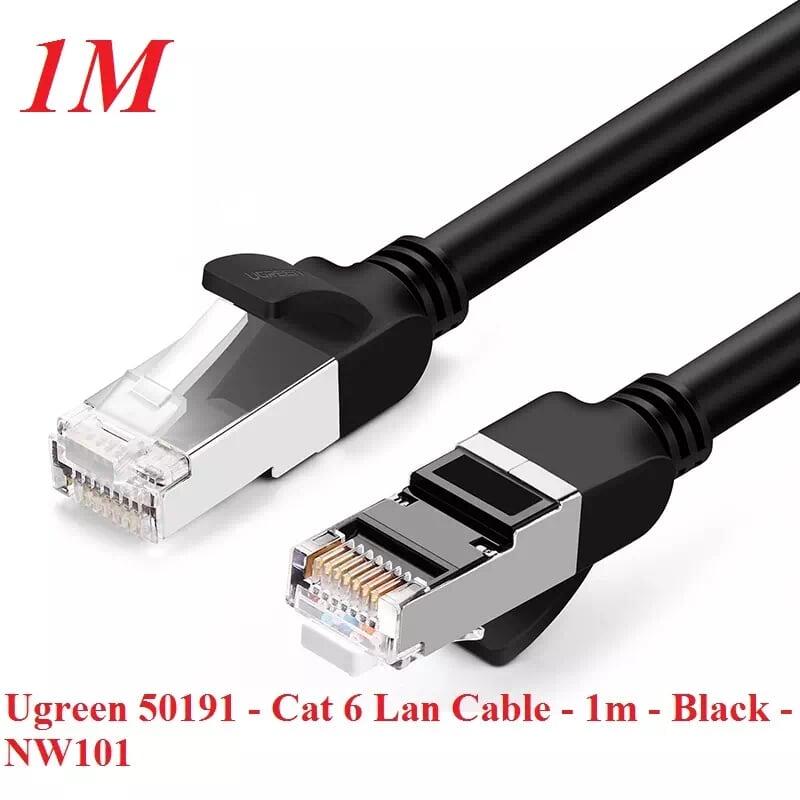 Ugreen UG50191NW101TK 1M màu Đen Dây mạng Lan CAT 6 Đầu bấm kim loại - HÀNG CHÍNH HÃNG