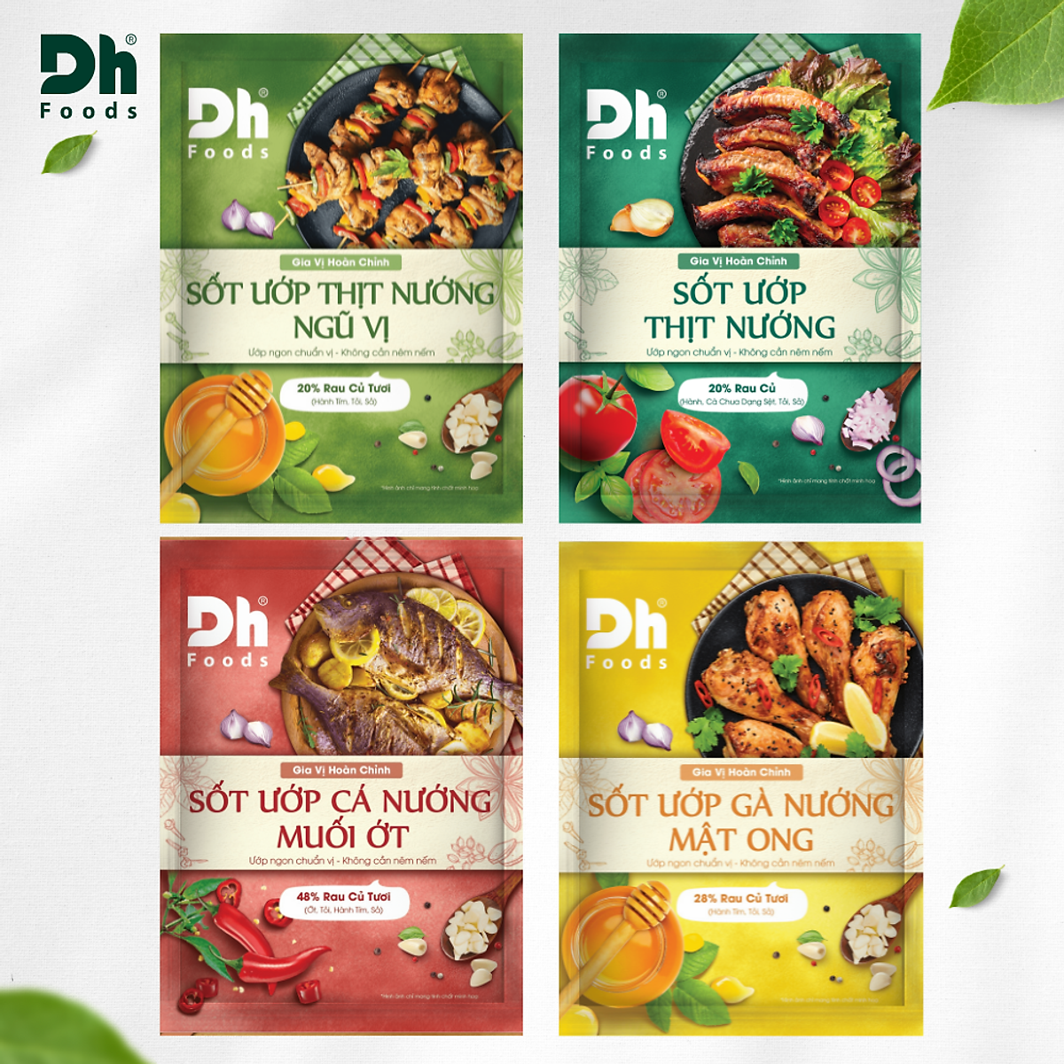 Combo Sốt Cá Nướng Muối Ớt cay Dh Foods 65gr - Sốt ướp đồ nướng hoàn chỉnh từ rau củ tươi