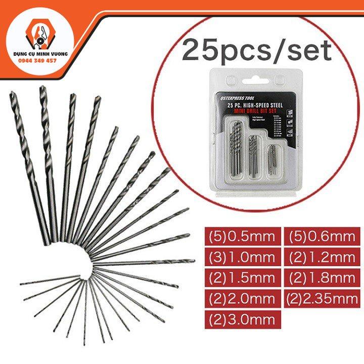 BỘ 25 MŨI KHOAN SẮT MINI TIỆN DỤNG - DIY582