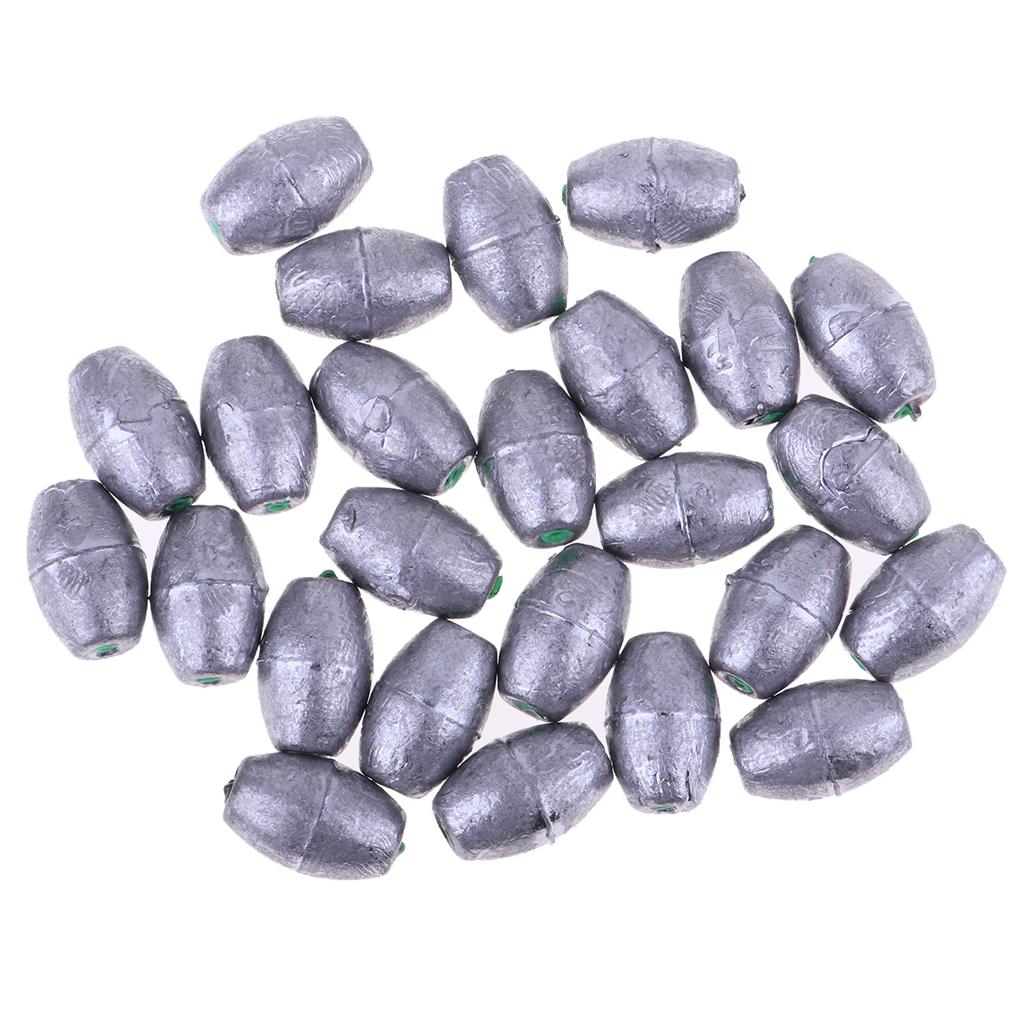 25Pcs/set Fishing Lead Weights Lead Fishing Sinker Weight for Any Waters 30g