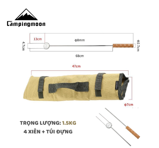 Bộ 4 xiên nướng Campingmoon MK-4