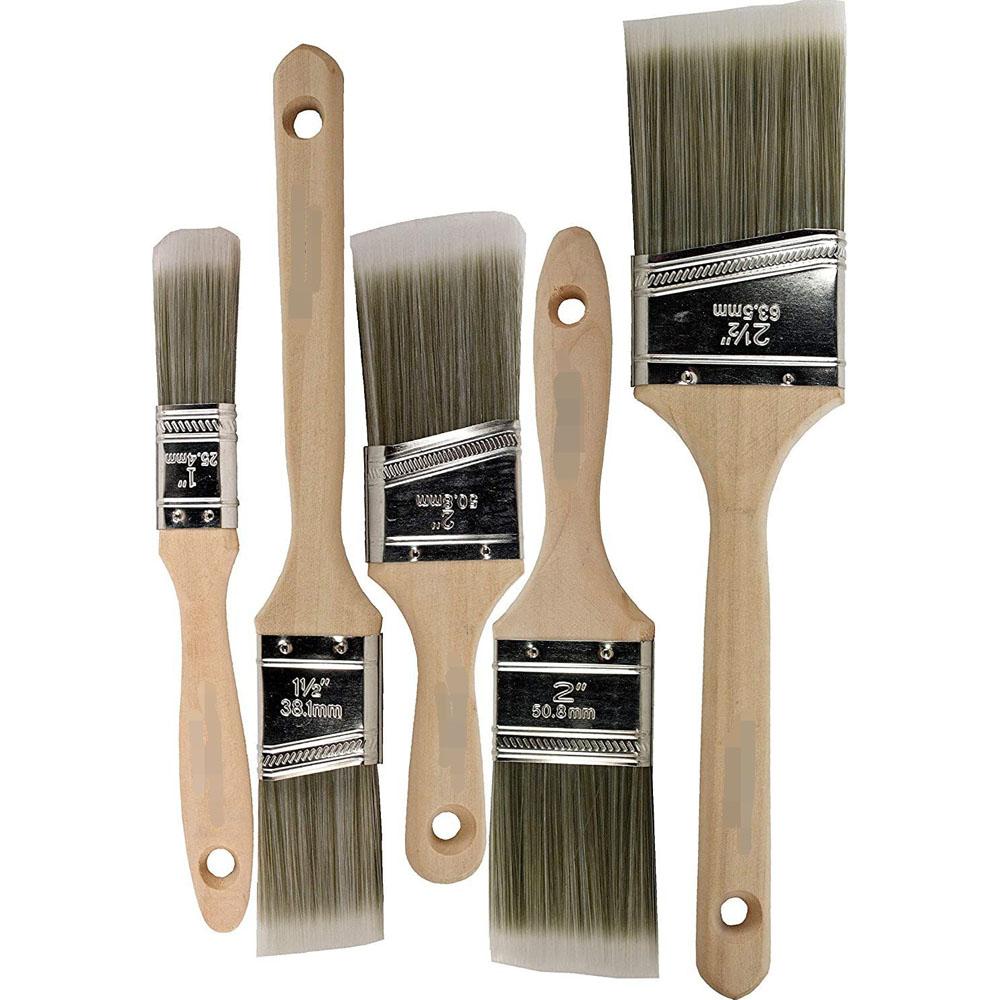 5PCS Wooden Handle Brush Set Home Household Paint Brush Barbecue Brush Marine Paint Brush Multifunctional Utility Brush