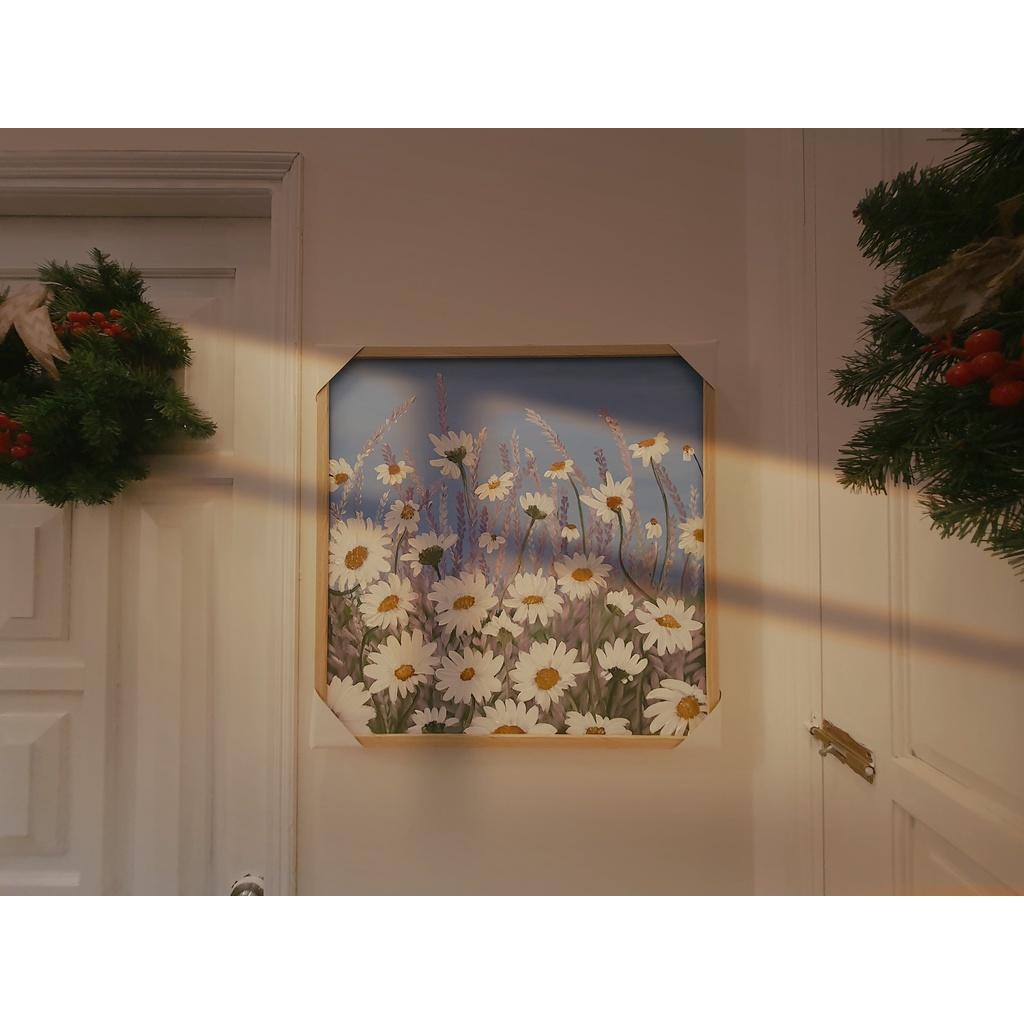 Tranh vẽ tay Hoa Cúc trắng đẹp-Trang trí phòng ngủ, phòng khách-quà tặng ý nghĩa-Tranh Nhà Liên