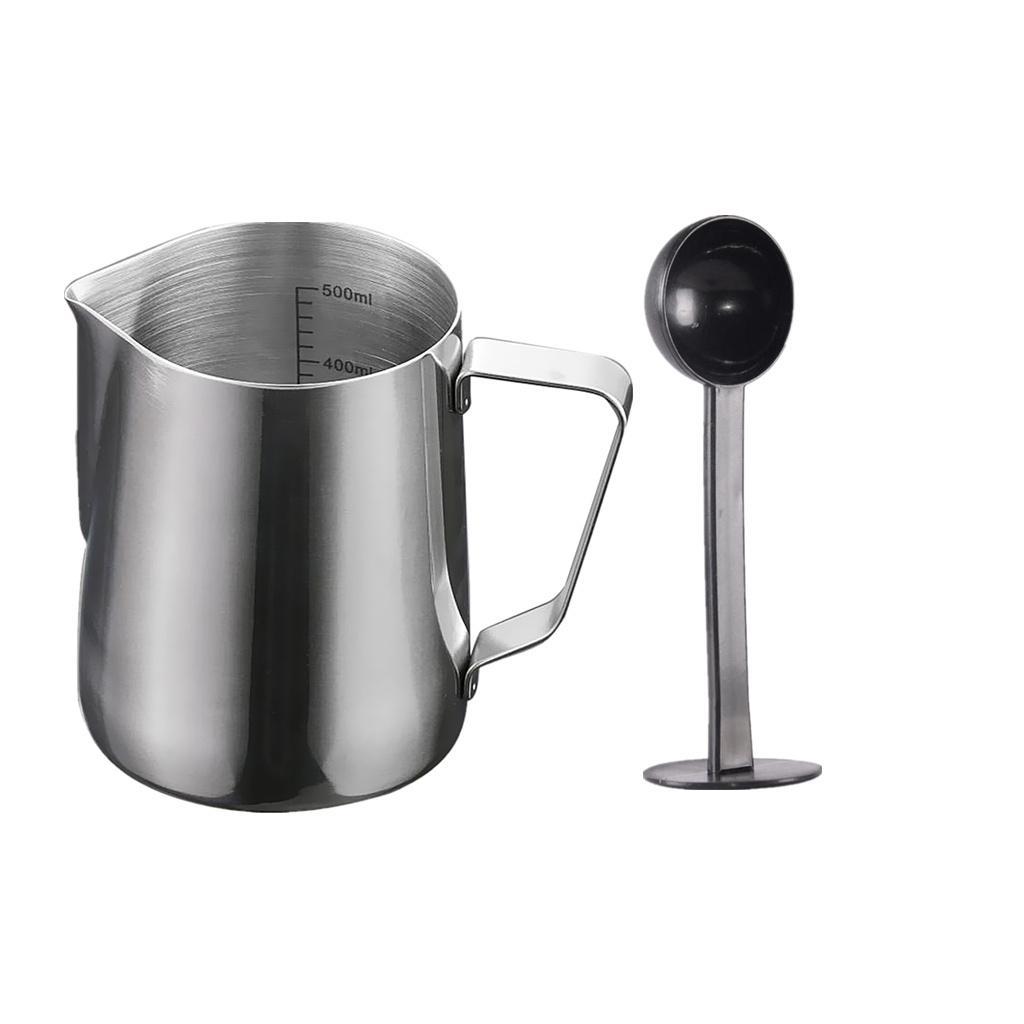 600ML Stainless Steel Coffee Milk Frothing Jug Garland Cup with Scale +