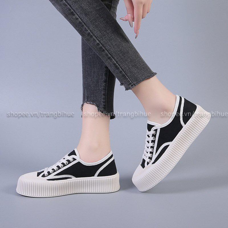 Giày Thể Thao Sneakers dây buộc đế độn 4cm Giày Fashion cá tính nhiều màu sắc