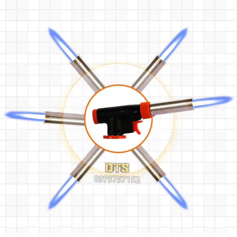 Đèn khò ga xoay 360 độ đánh lửa tự động, hai chế độ lửa linh hoạt, cây đèn khò đa năng - Núm điều chỉnh nhiệt 1300 độ C