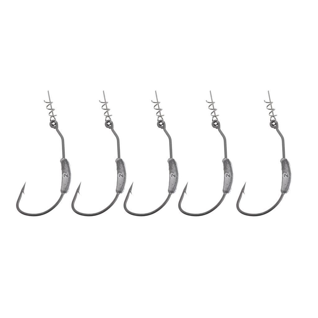 10 Pieces 2g/5g Weedless Weighted Spring Lock Twistlock Swim Bait Fishing Hooks