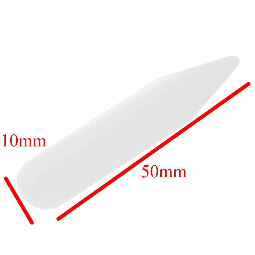 200 Pieces Plastic Clear Collar Stays Support Bones Stiffeners for Men Womens Accessories 5x1cm