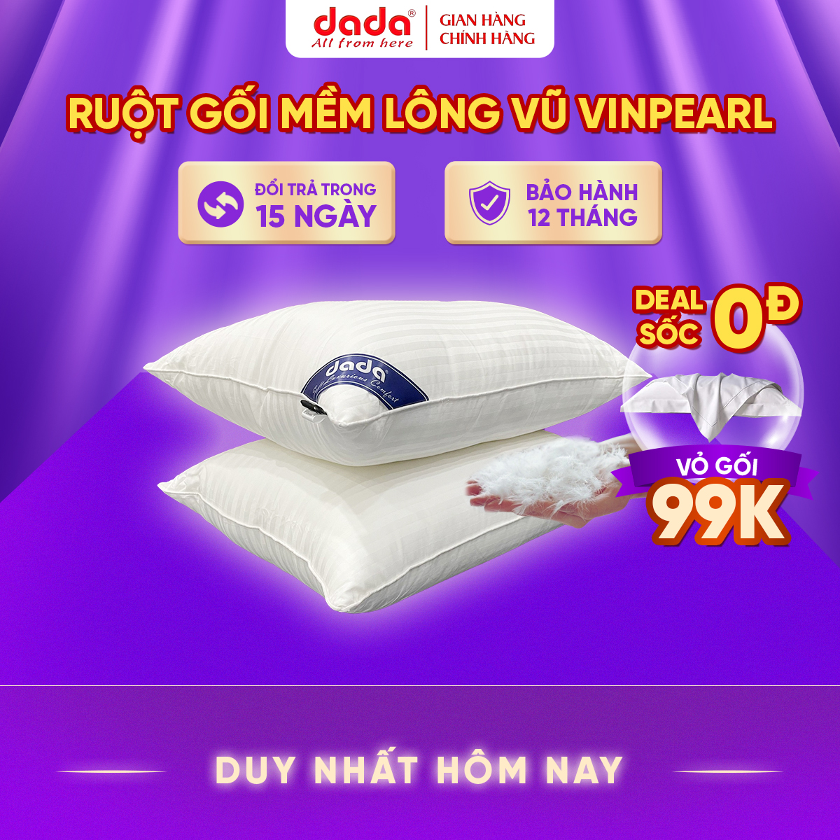 Ruột Gối Cao Cấp Vinpearl - Xanh Ngọc - 4565