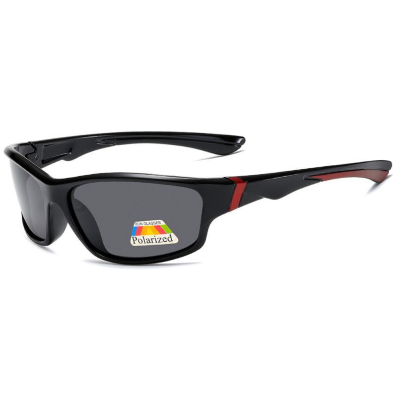 Kính râm phân cực nam giới lái kính kính UV Bảo vệ xe đạp kính râm kính râm kính râm Color: black red