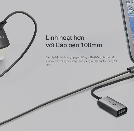 Cáp chuyển đổi USB Type-C sang HDMI TP-LINK 4K@60Hz UA520C - Hàng chính hãng