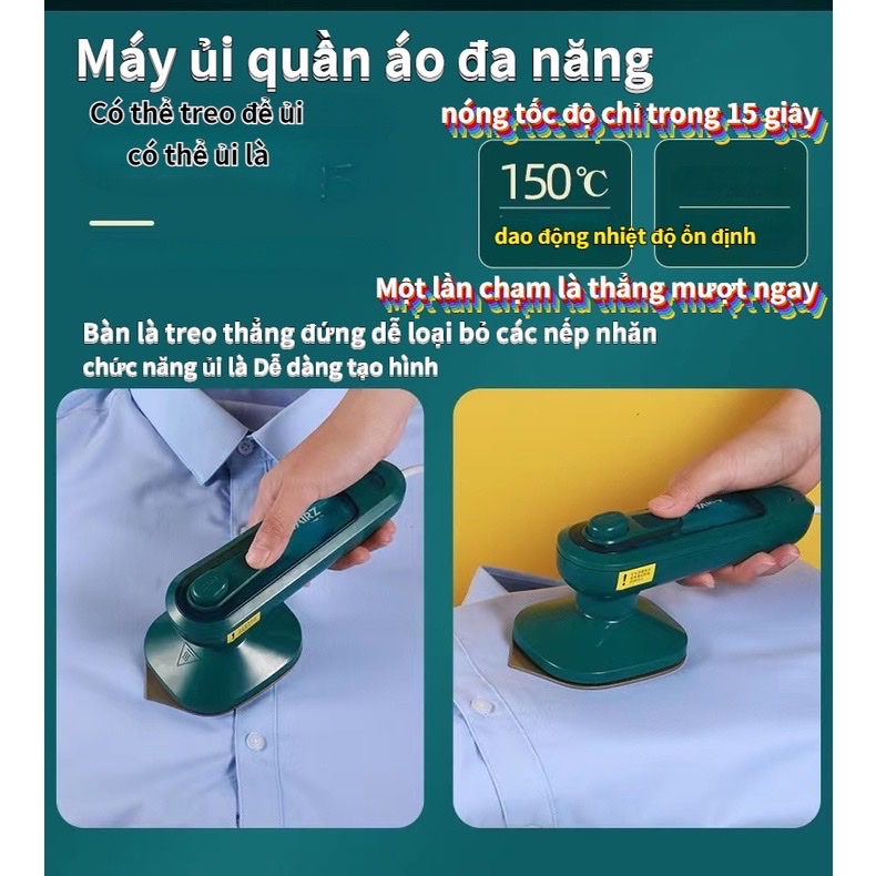 Bàn ủi hơi nước , cầm tay mini ,nhỏ gọn mang theo du lịch giã ngoại ,có thể ủi khô và nước vô cùng tiện lợi