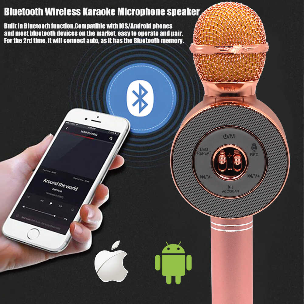 Micro hát karaoke WS668 kiêm loa bluetooth (ngẫu nhiên )