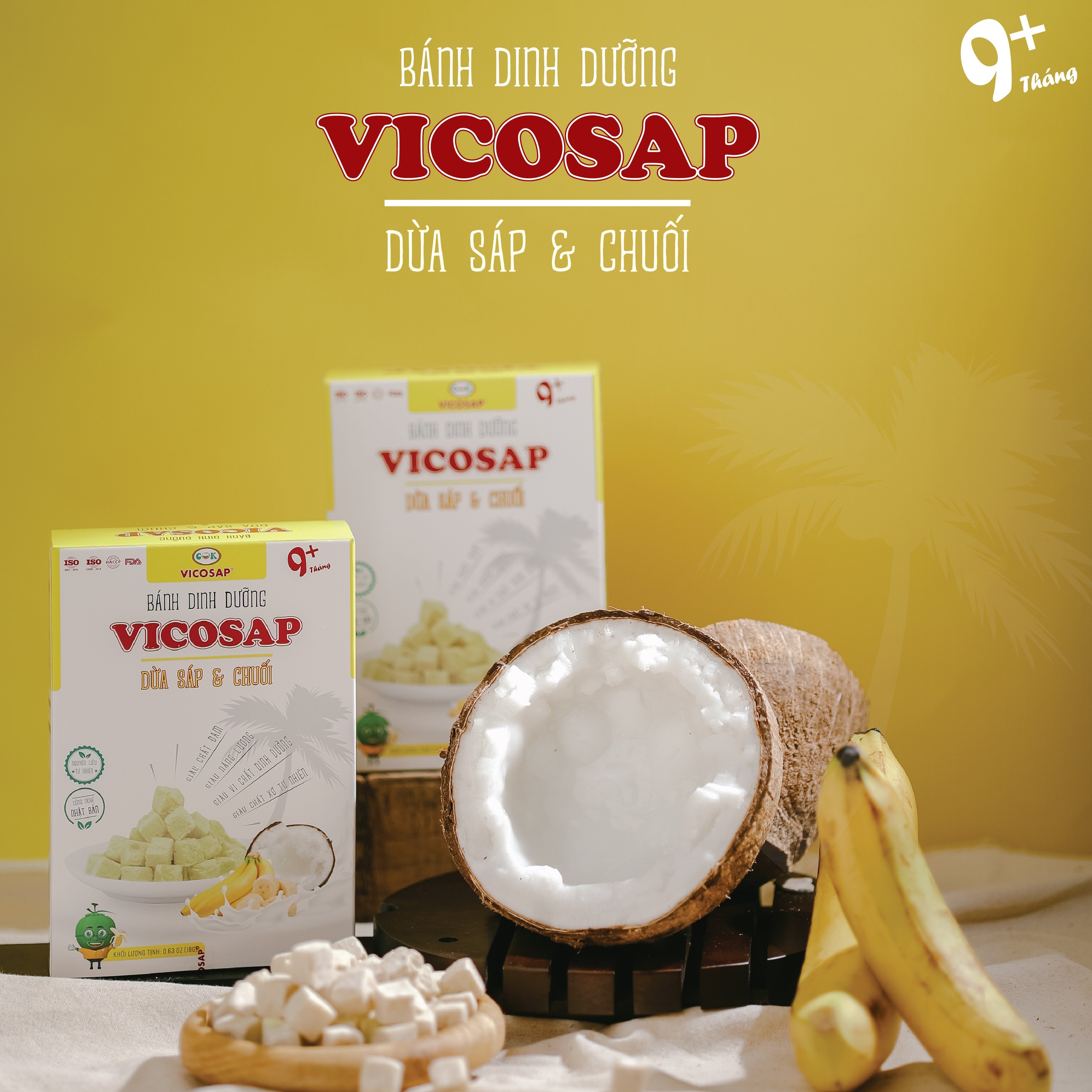 Bánh dinh dưỡng Dừa Sáp &amp; Chuối - Vicosap