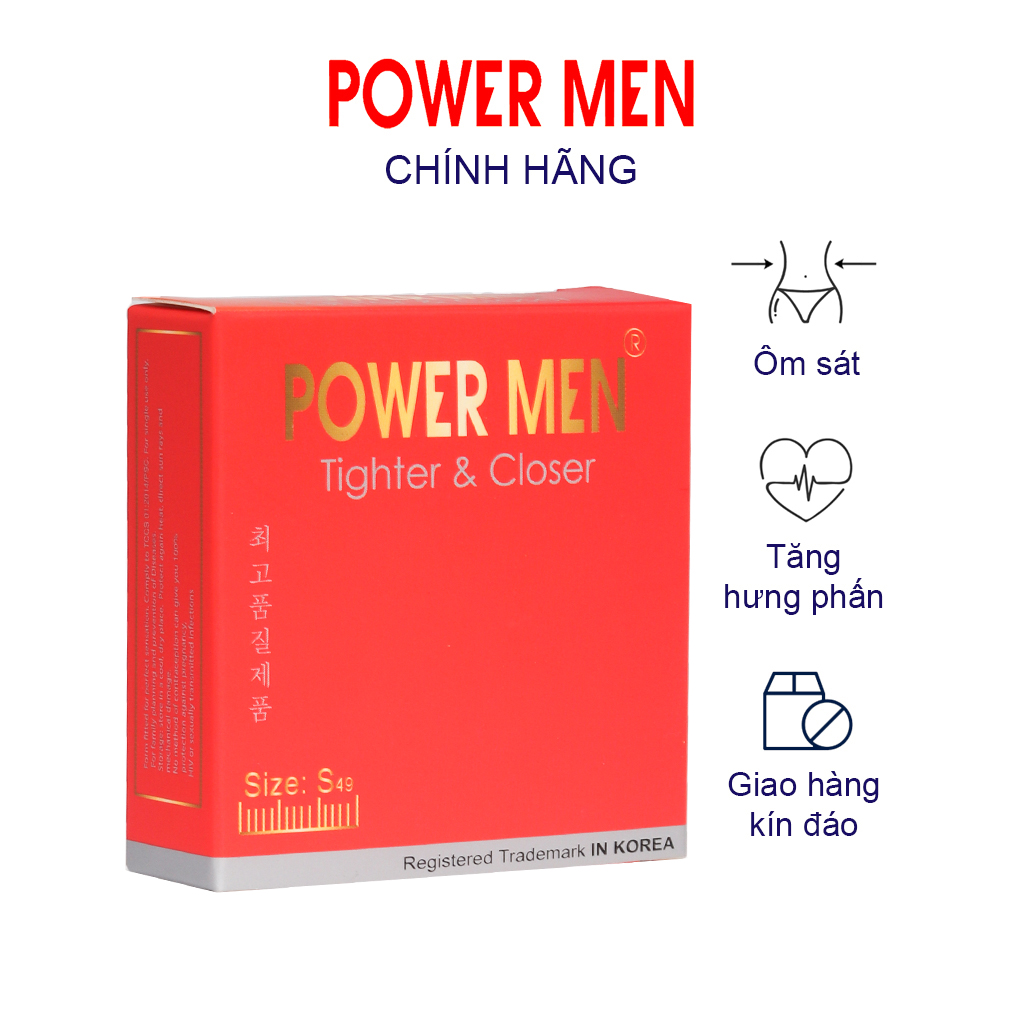 Bao cao su Powermen size nhỏ ôm sát - Bộ 144 BCS Powermen cho gia đình mỏng trơn - Chính Hãng 100%