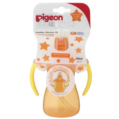 Bình uống nước tay cầm có ống hút Pigeon 150ml