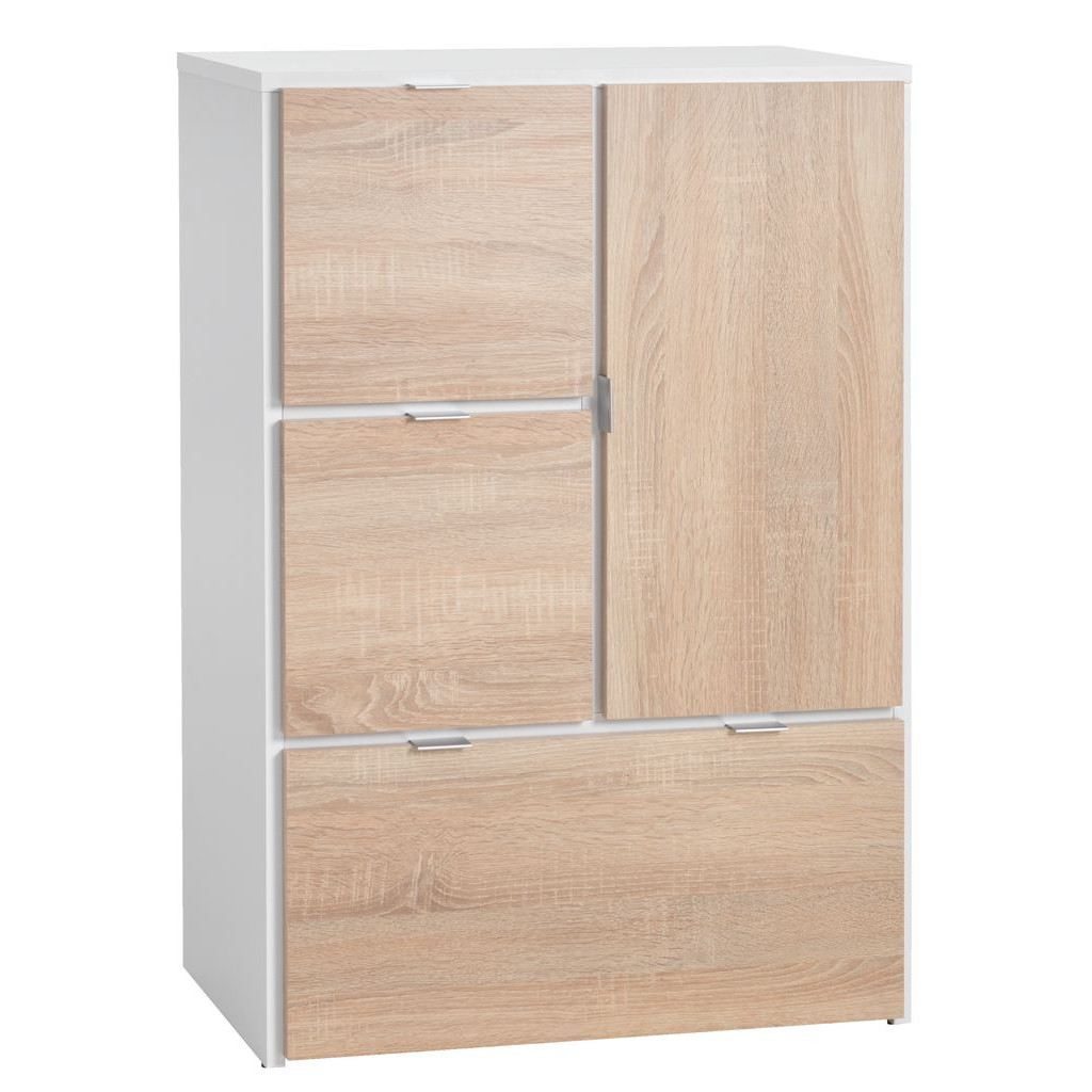 Tủ ngăn kéo JYSK Nautrup gỗ công nghiệp trắng/sồi R64xC96xS40cm