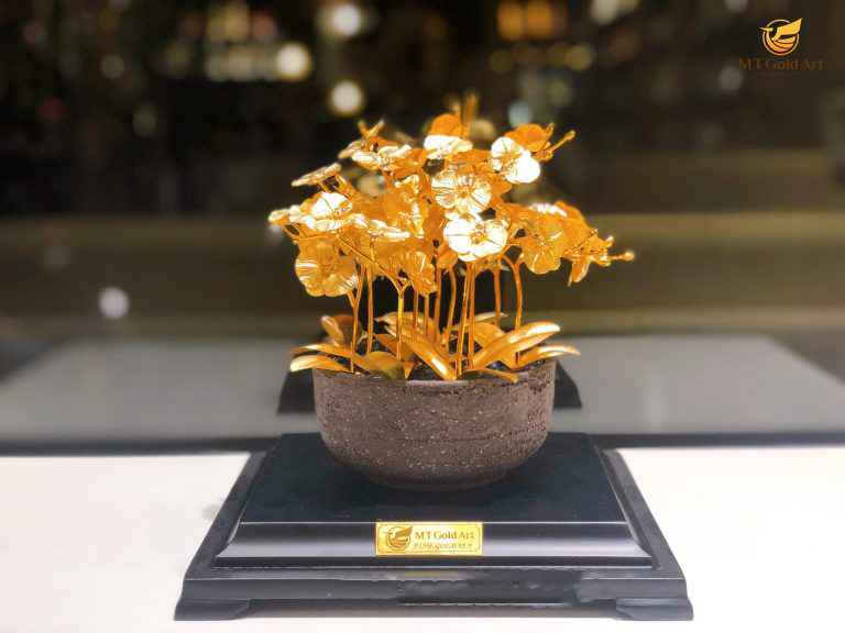 chậu hoa lan 12 nhánh MT Gold Art(30x26x20 cm)- Hàng chính hãng đồ trang trí nội thất, phòng làm việc, quà tặng sếp, khách hàng, đối tác