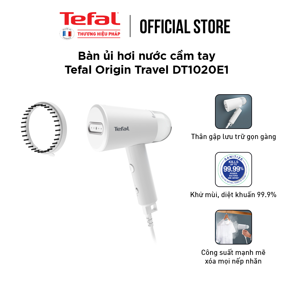 [SẢN PHẨM MỚI] Bàn ủi hơi nước cầm tay Tefal Origin Travel DT1020E1 - Hàng chính hãng