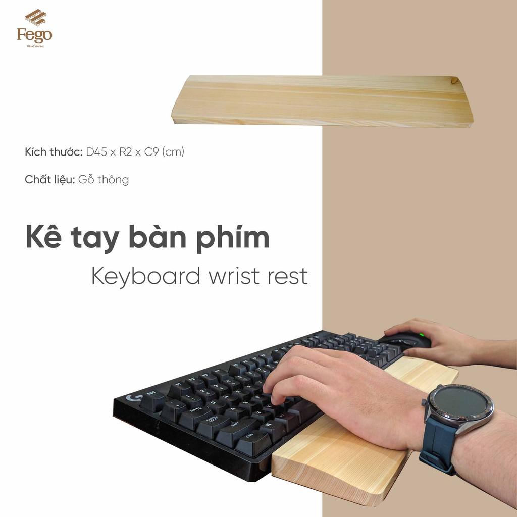 Kê lót tay bàn phím bằng gỗ tự nhiên chống trượt/ thiết kế chất lượng cao Fullsize/ TKL / Compact / Keycho