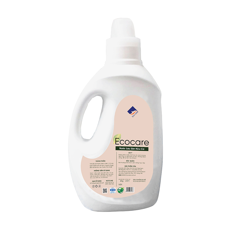 Nước lau sàn đuổi muỗi hữu cơ Bồ Hòn tinh dầu Sả Chanh 2000ml thương hiệu Ecocare