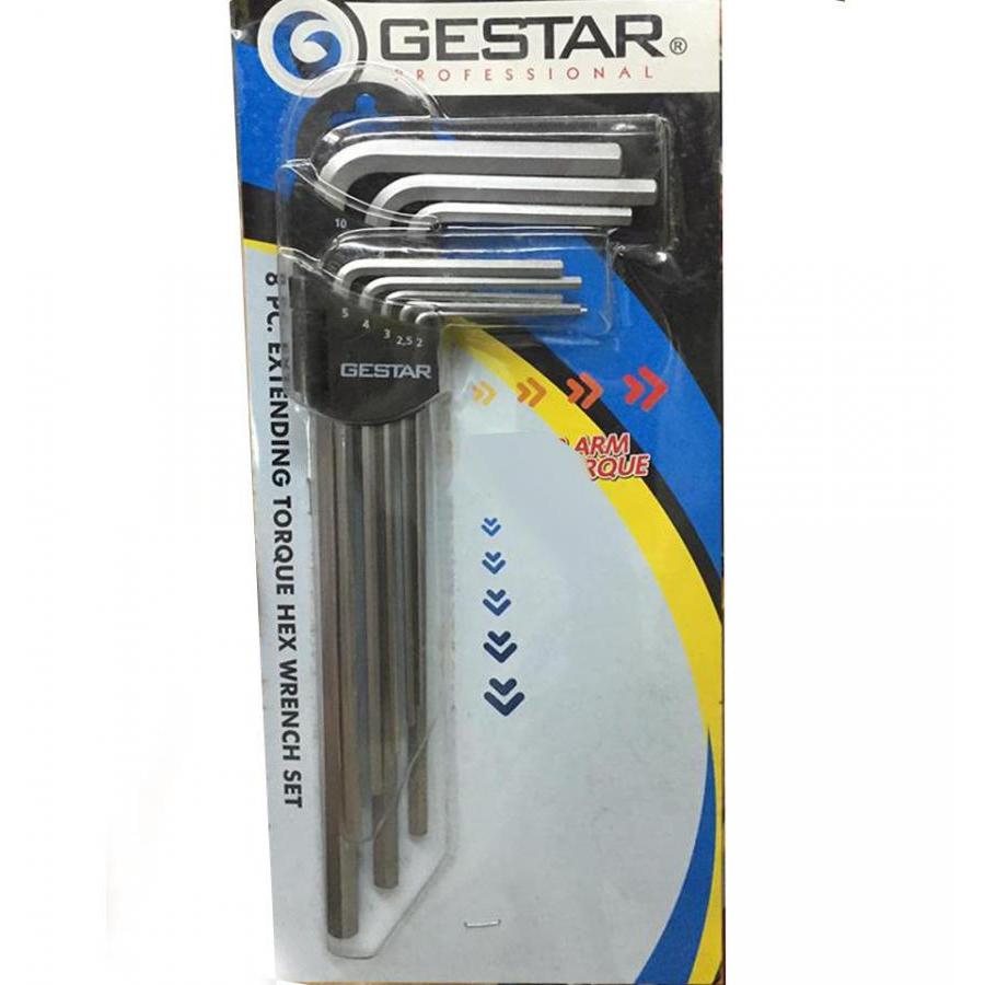 Bộ lục giác 8PCS đầu bằng siêu dài GE666-293 GESTAR 23-111