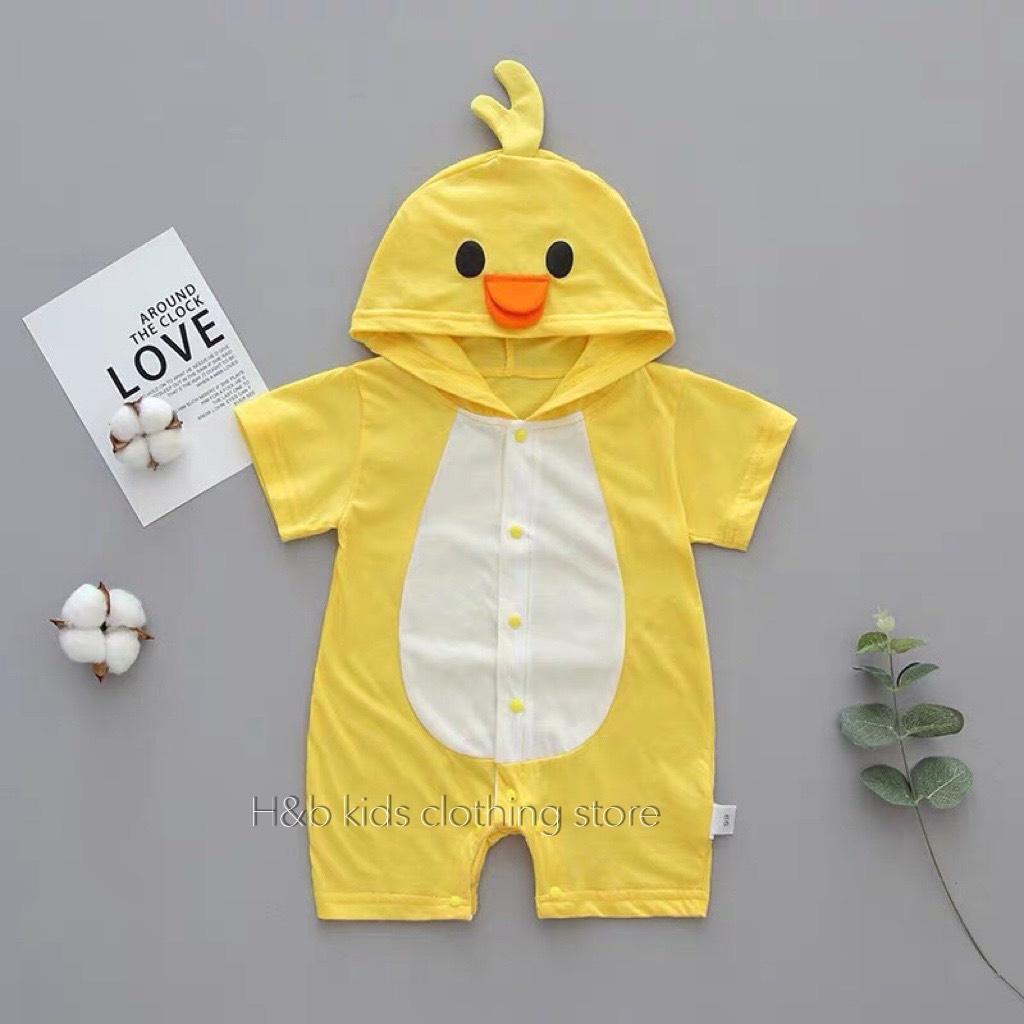 Bodysuit cho bé sơ sinh mẫu hoạt hình đáng yêu size 3-10kg chất thun cotton 4 chiều mềm mịn thoáng mát