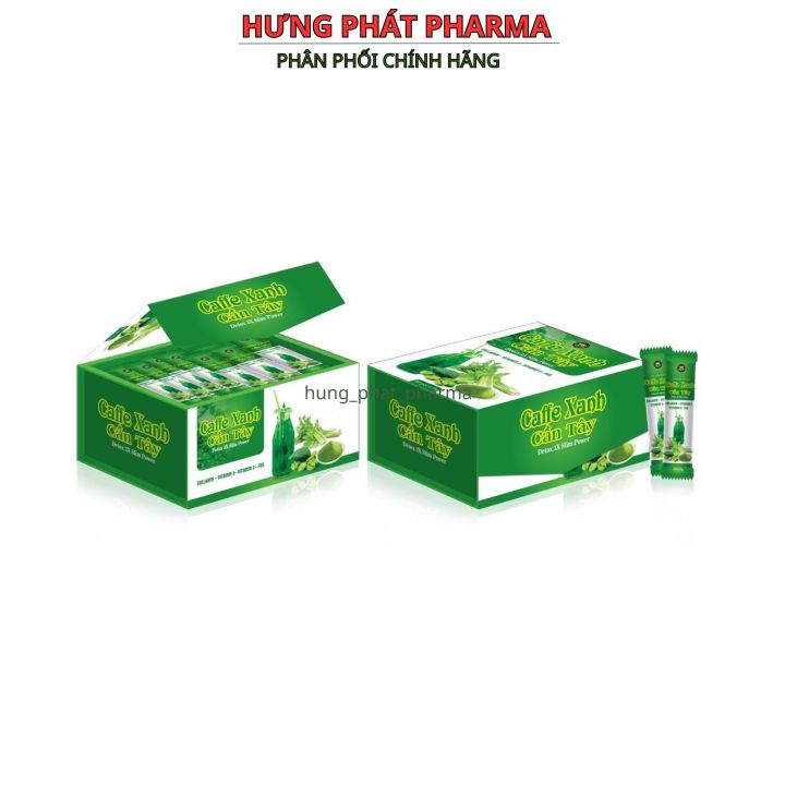 Gói Caffe xanh cần tây giúp bổ sung chất xơ , tăng tiêu hóa – hộp 30 gói