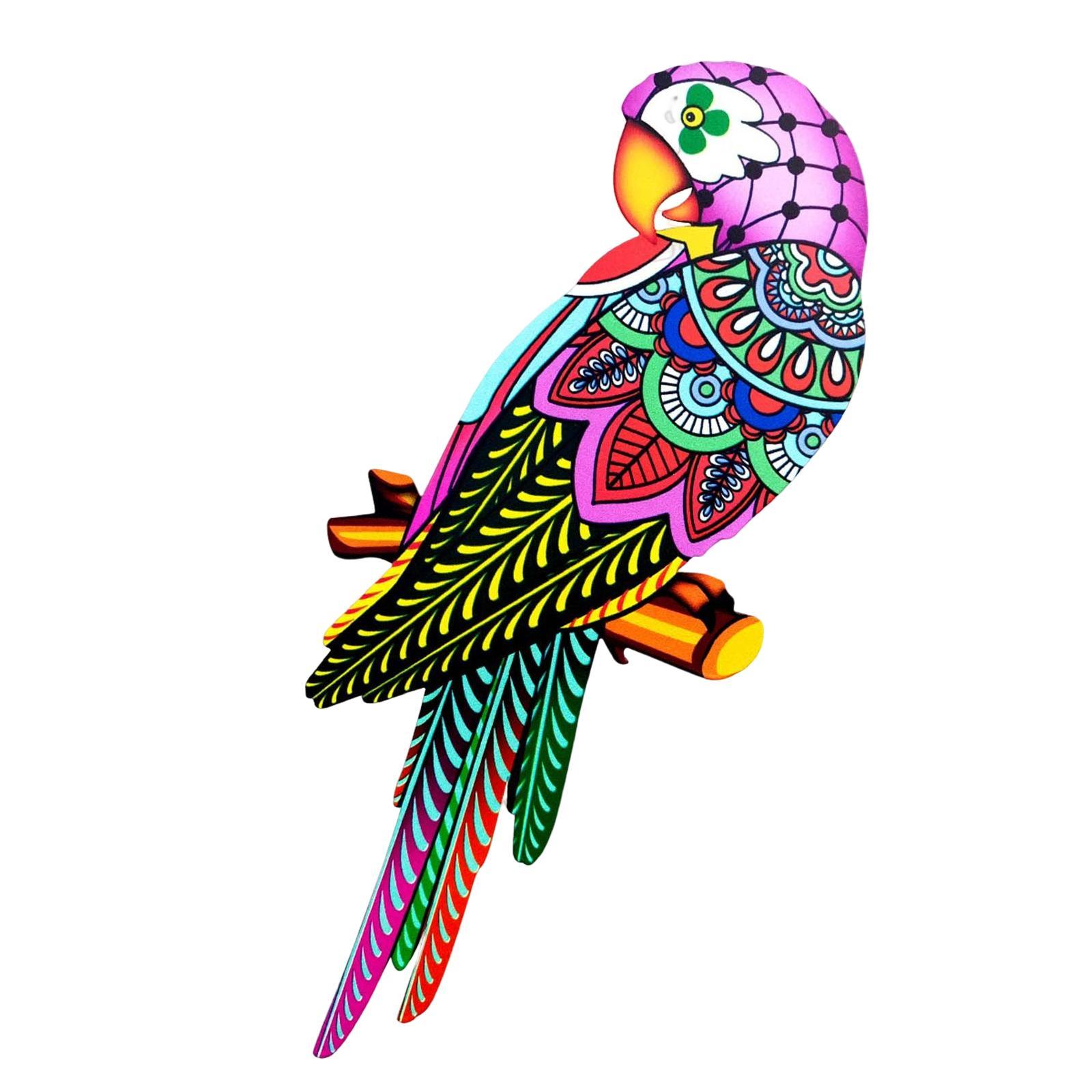 Bird Wall Art Decor Ornament Bird Model Iron Colorful Birds for Balcony Fence