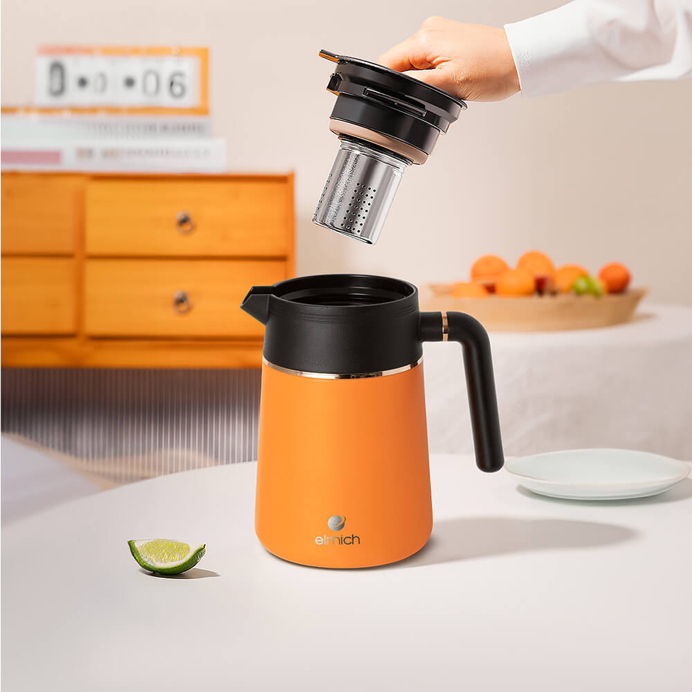 Bình Giữ Nhiệt Gia Đình Elmich EL8372 1L, Hàng Chính Hãng, Inox 304, Có Lõi Pha Trà - JoyMall